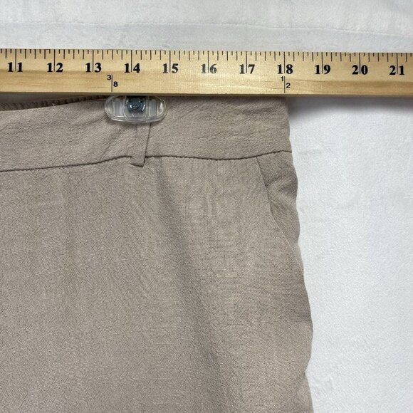 Adrienne Vittadini High Waisted Wide Leg Cargo Pants Women XL Beige Side Pockets - Picture 6 of 16